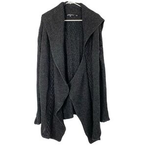 Vince Wrap Cardigan Sweater Womens Size Medium Oversized Asymmetric Dark Gray